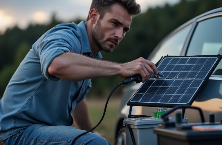 Astuces pour charger la batterie de voture avec un panneau solaire pliable 4W 12V