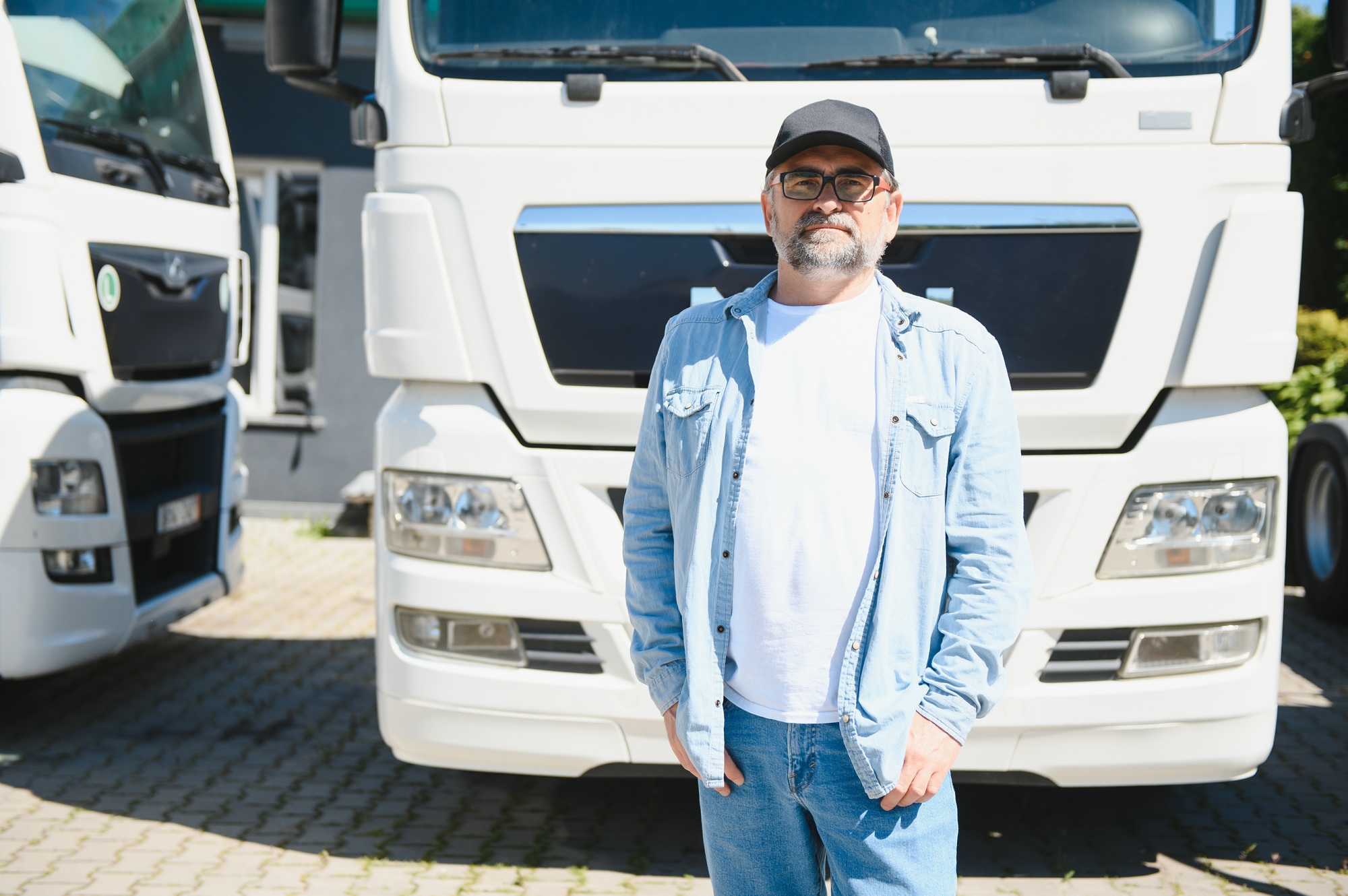 Portrait of a senior truck driver