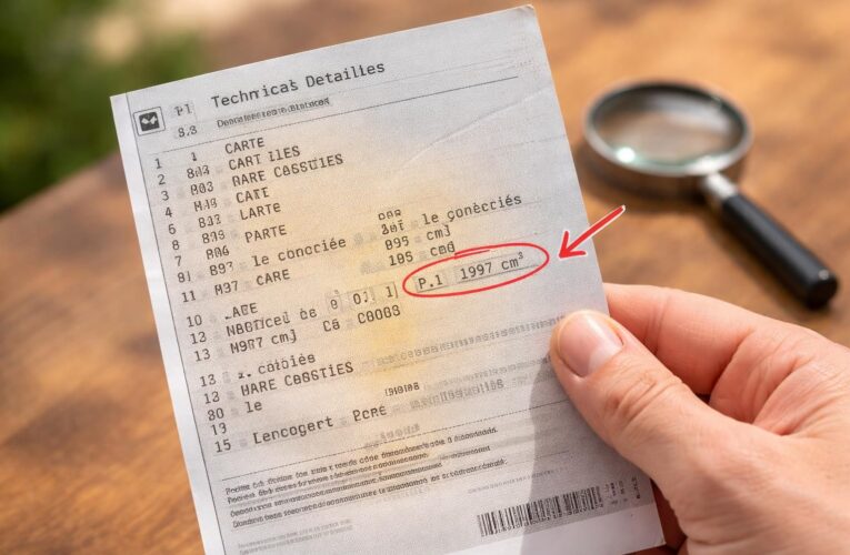 Les étapes pour identifier oùtrouver la cylindrée sur carte grise facilement